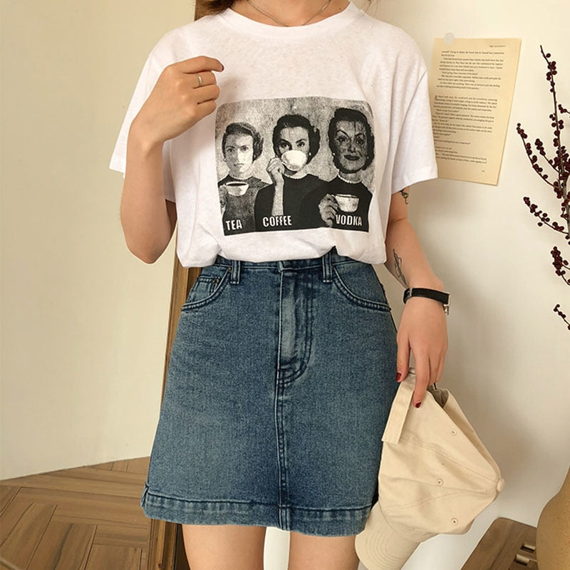 Tea, Coffee, Vodka Vintage T-Shirt - AESTHEDEX