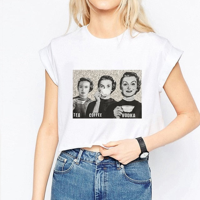 Tea, Coffee, Vodka Vintage T-Shirt - AESTHEDEX