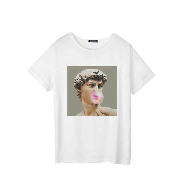Bubblegum David Graphic Tee - AESTHEDEX