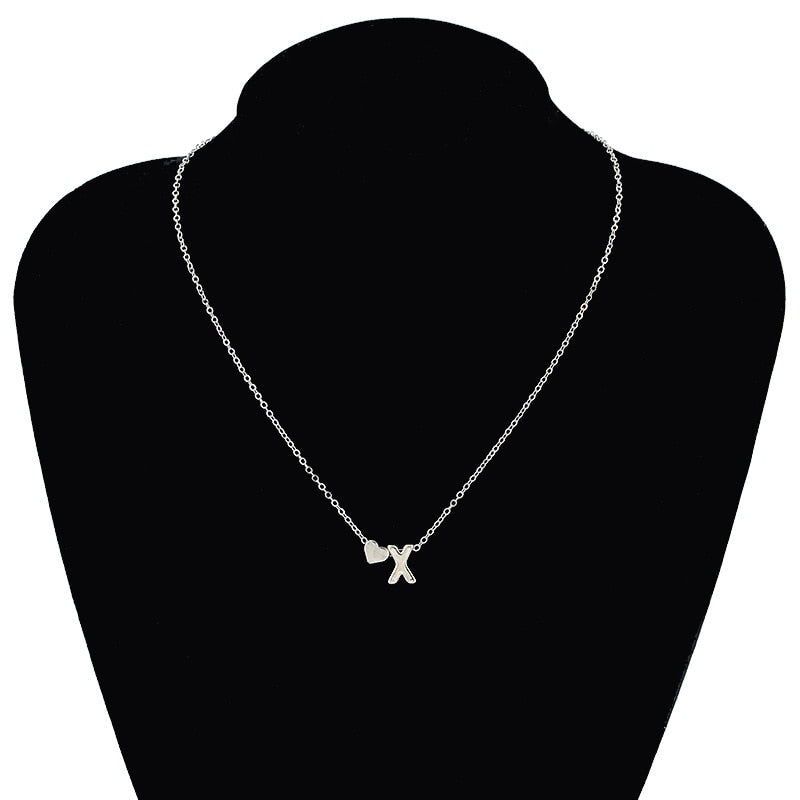Heart Initial Letter Necklace - AESTHEDEX