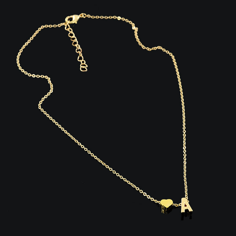 Heart Initial Letter Necklace - AESTHEDEX
