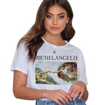 Michelangelo's 'Creation of Adam' T-Shirt - AESTHEDEX