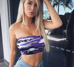 Camo Sleeveless Crop Top - AESTHEDEX