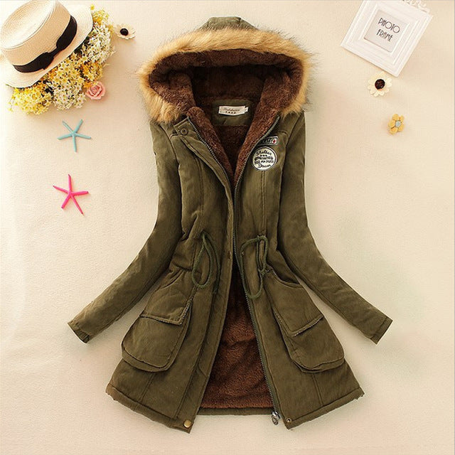 Long Collar Parkas Fur Coat - AESTHEDEX