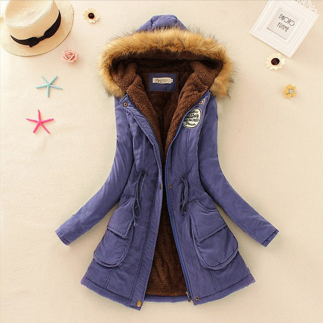 Long Collar Parkas Fur Coat - AESTHEDEX