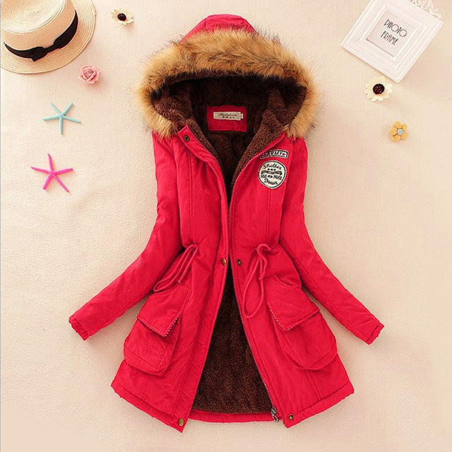 Long Collar Parkas Fur Coat - AESTHEDEX