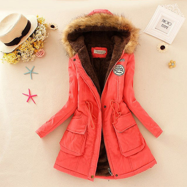 Long Collar Parkas Fur Coat - AESTHEDEX