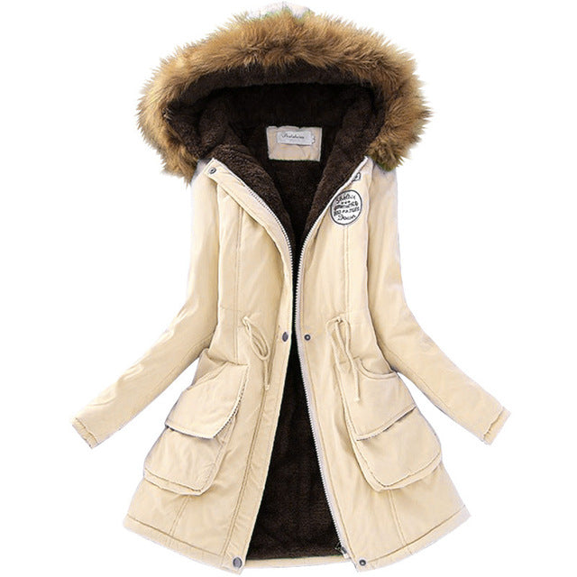 Long Collar Parkas Fur Coat - AESTHEDEX