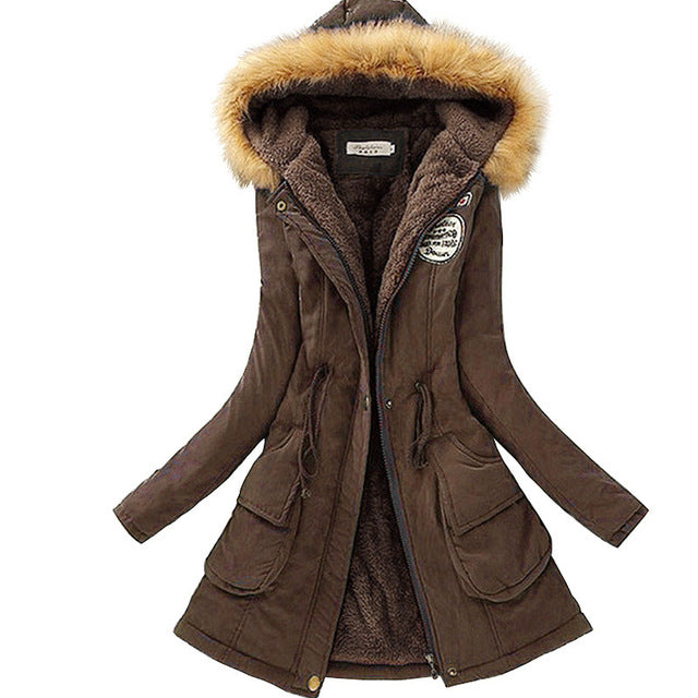 Long Collar Parkas Fur Coat - AESTHEDEX