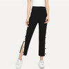 Black Snap Button Side Pants