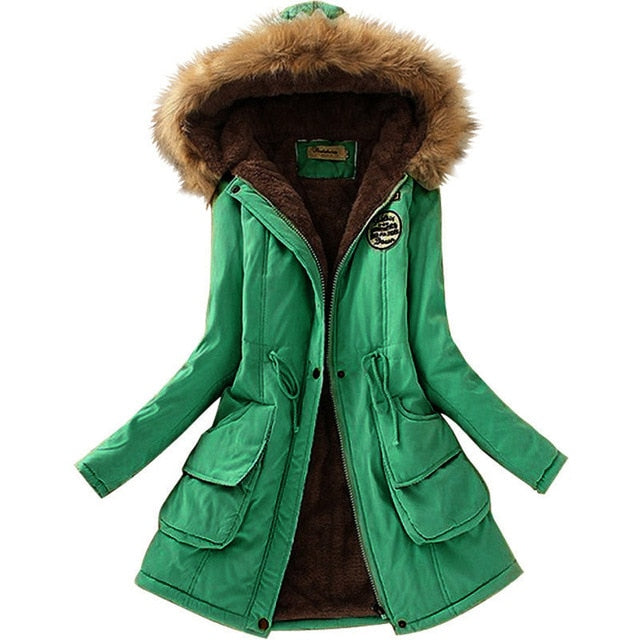 Long Collar Parkas Fur Coat - AESTHEDEX