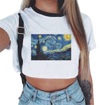Van Gogh Crop Top Tee - AESTHEDEX