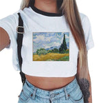 Van Gogh Crop Top Tee - AESTHEDEX