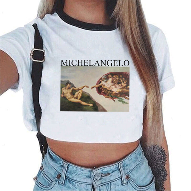 Van Gogh Crop Top Tee - AESTHEDEX