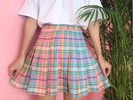 Plaid Pleated Mini Skirt