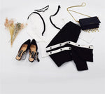 Black Snap Button Side Pants - AESTHEDEX