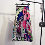 Cartoon Pattern Pleated Skirt - AESTHEDEX