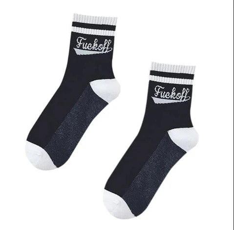 Stand Out with "F**k Off" Varsity Socks from Aesthedex