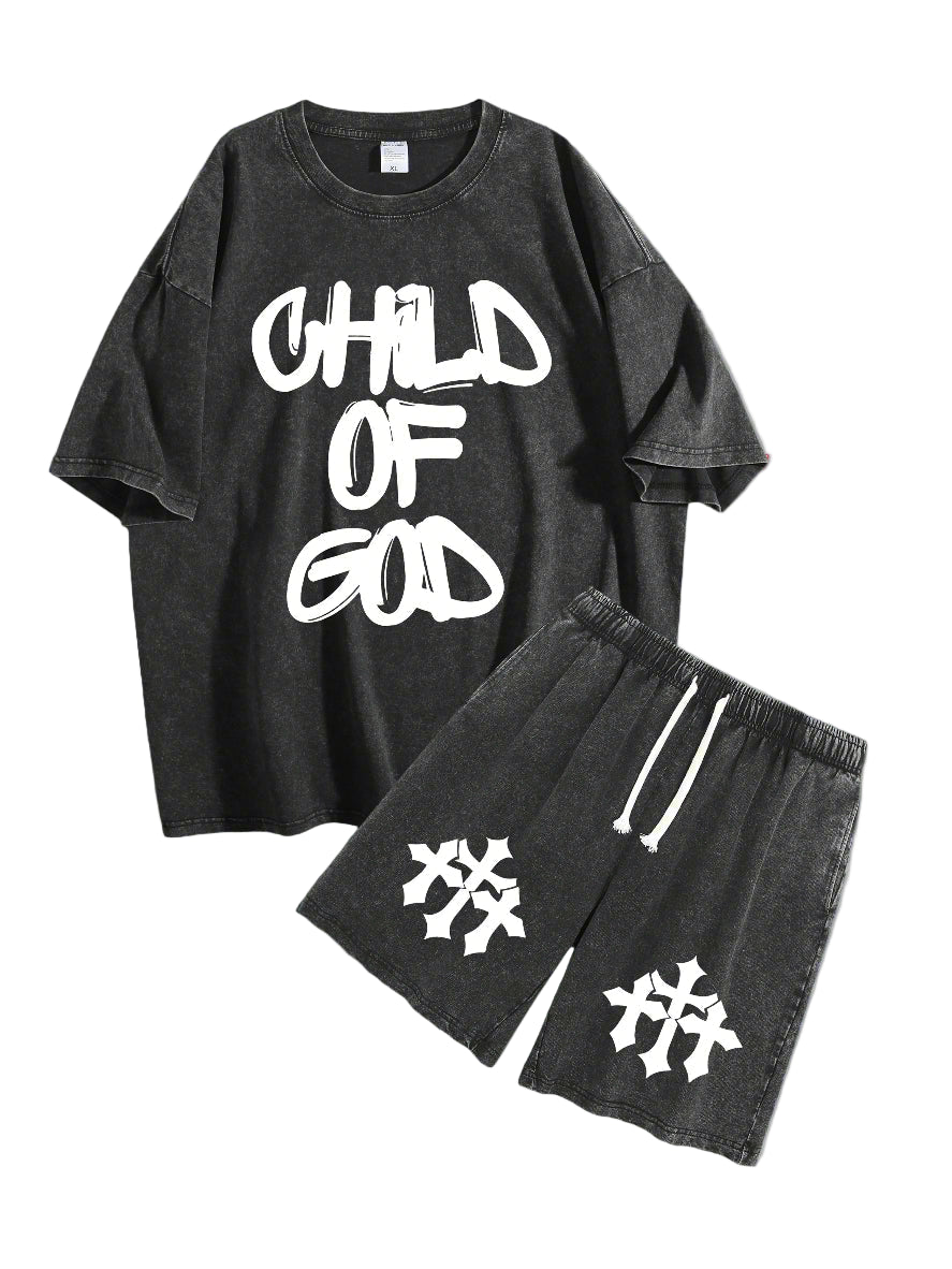 Child of God Tee and Shorts Streetwear Set