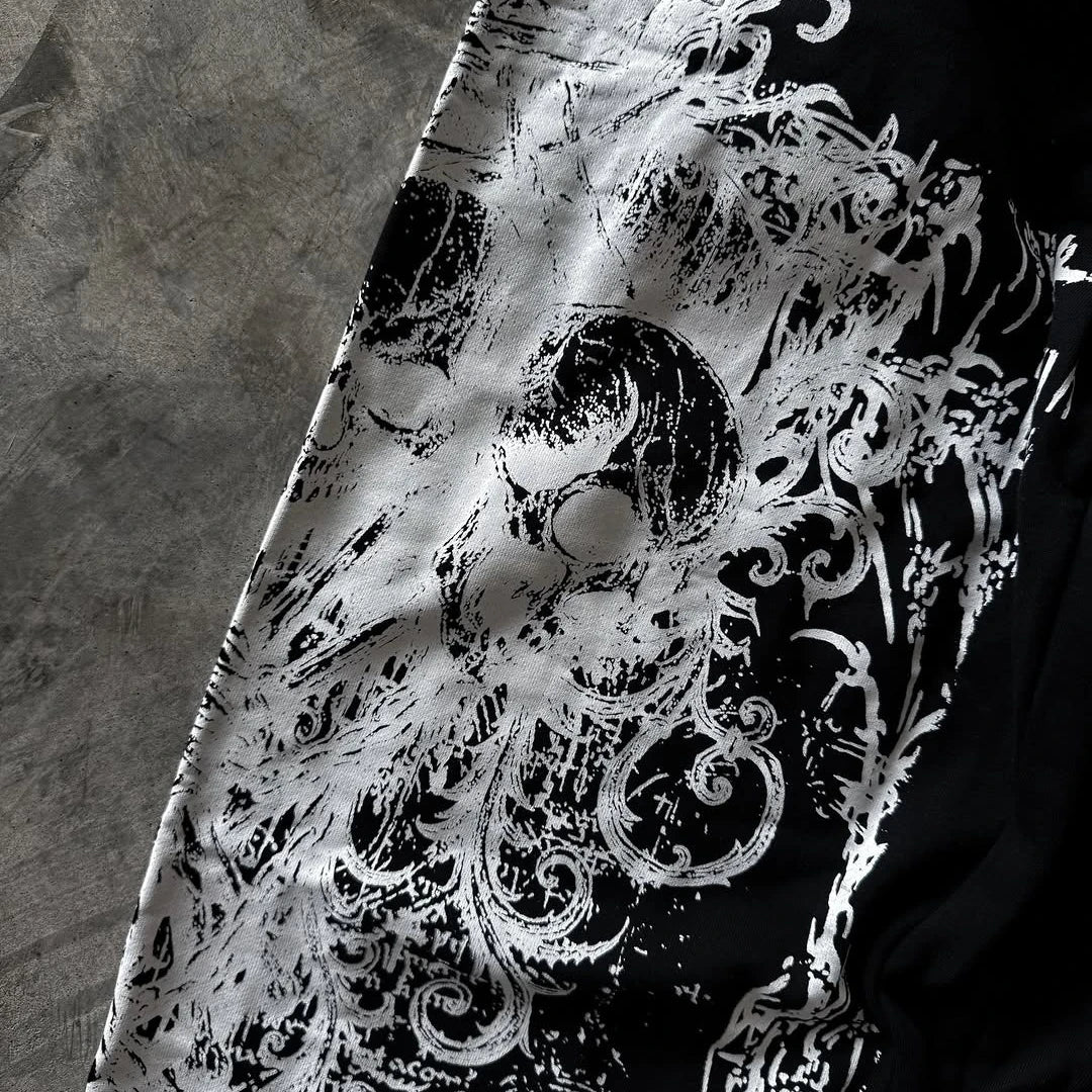 Gothic Angel Cross All-Over Print Baggy Sweatpants