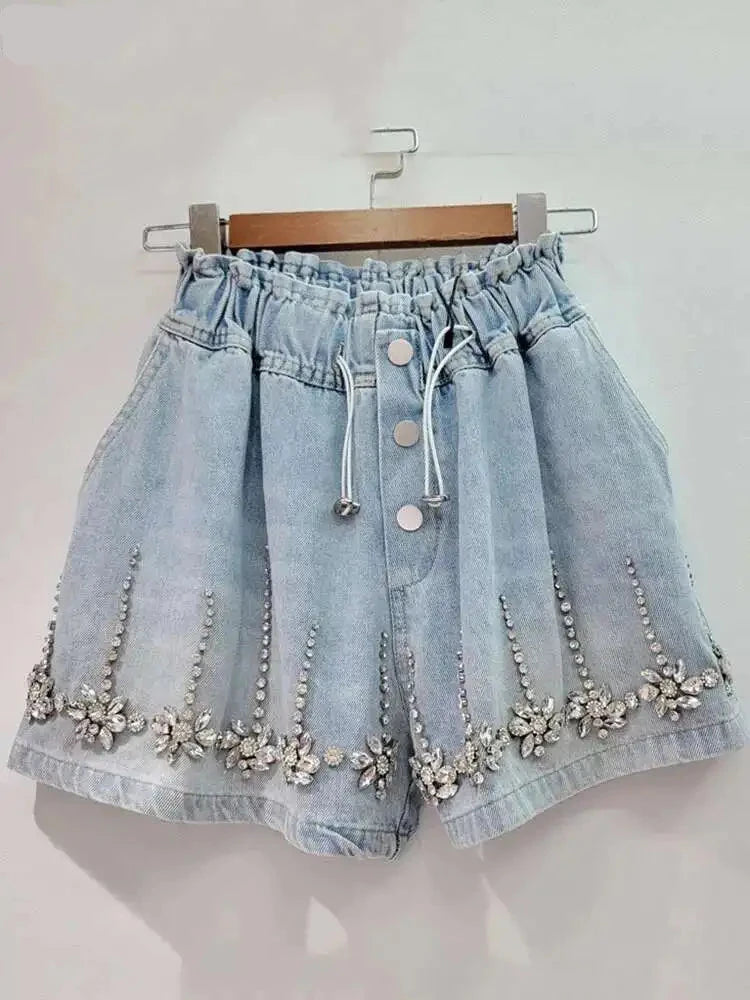 Glittering Gem Denim Shorts