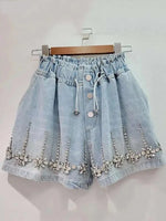 Glittering Gem Denim Shorts