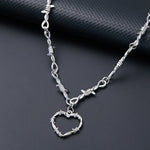 Barbed Wire Heart Pendant Necklace