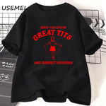 Have Big Boobs T-Shirt Funny Quotes Feminist Casual Short Sleeve T-Shirt Harajuku Women's Tops Women's T-Shirt