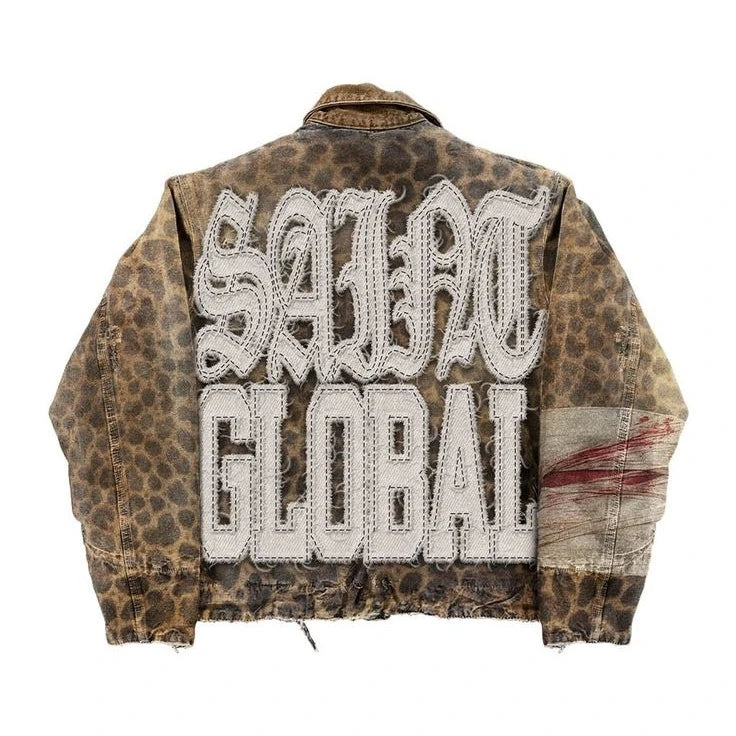 Saints Global Distressed Graphic Streetwear Jacket