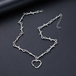 Barbed Wire Heart Pendant Necklace