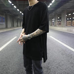 Oversized Drop Shoulder Side Slit Tee