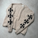 Vertical Cross Mohair Sweater