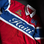 Haiti Heritage Embroidered Long Sleeve Vintage Rugby Polo