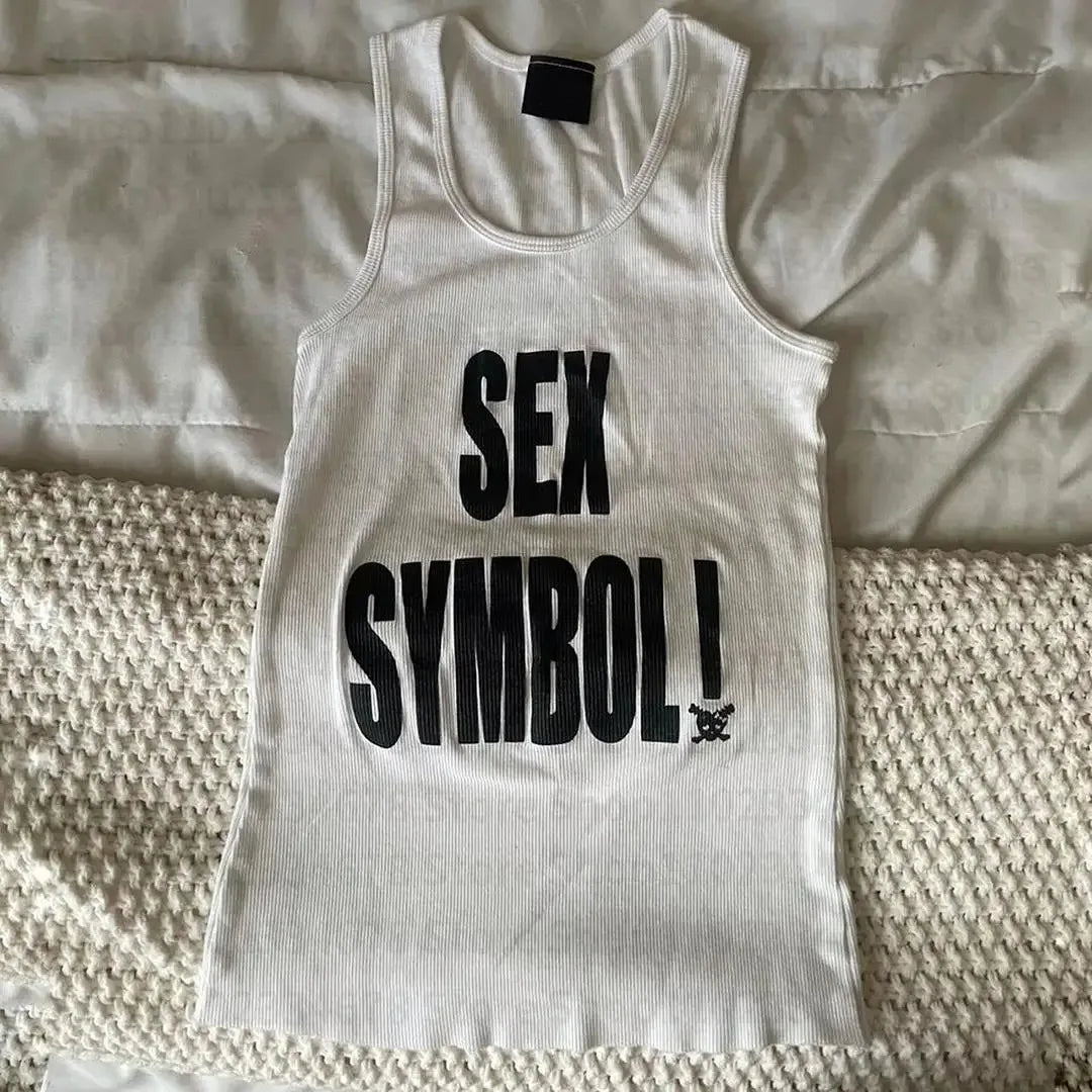 Sex Symbol Bold Statement Ribbed Y2K Tank Top