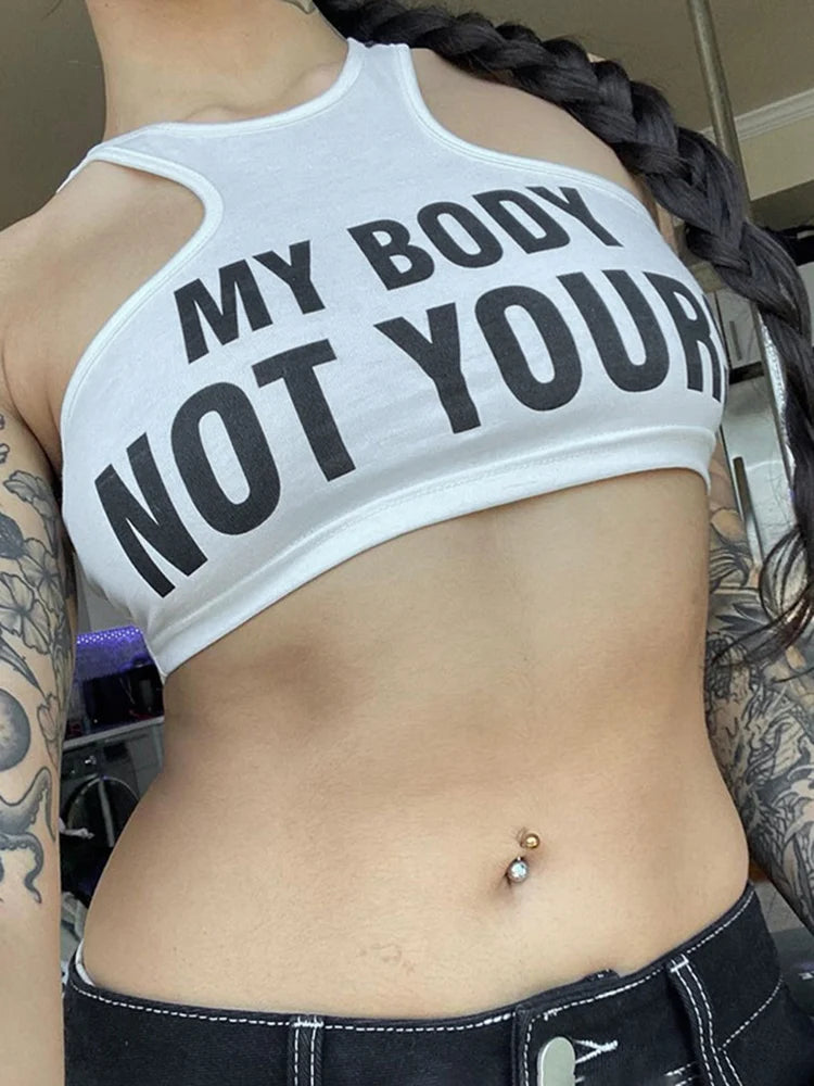 My Body Not Yours Crop Tank Top