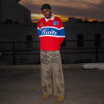 Haiti Heritage Embroidered Long Sleeve Vintage Rugby Polo