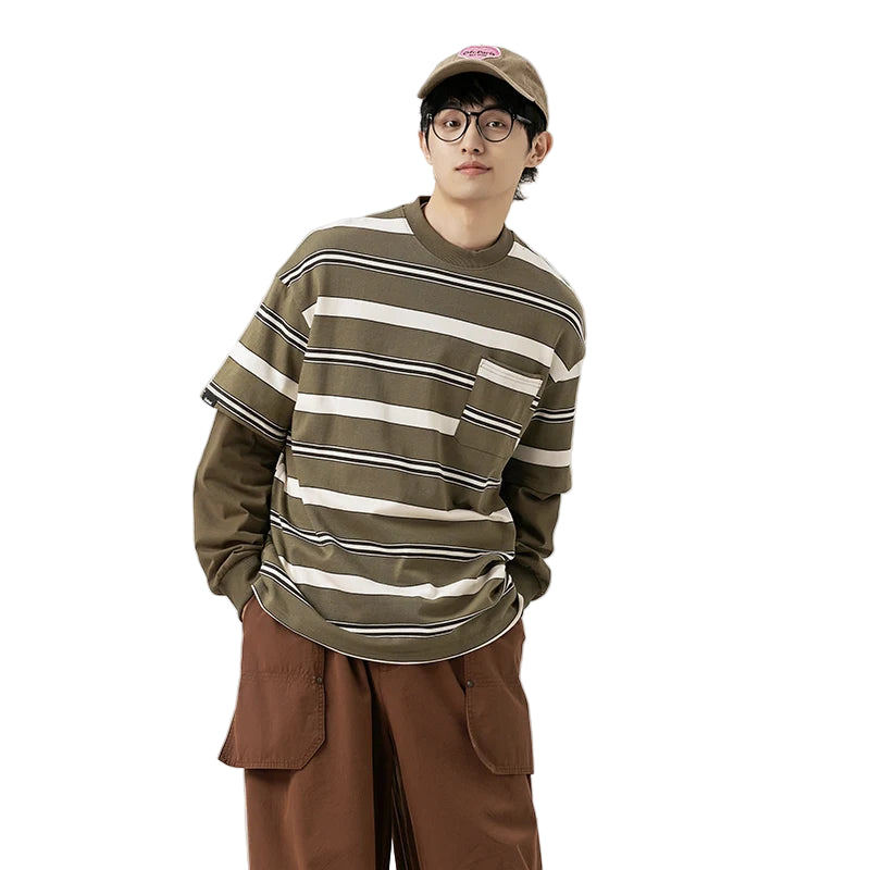 Retro Striped Layered Tee