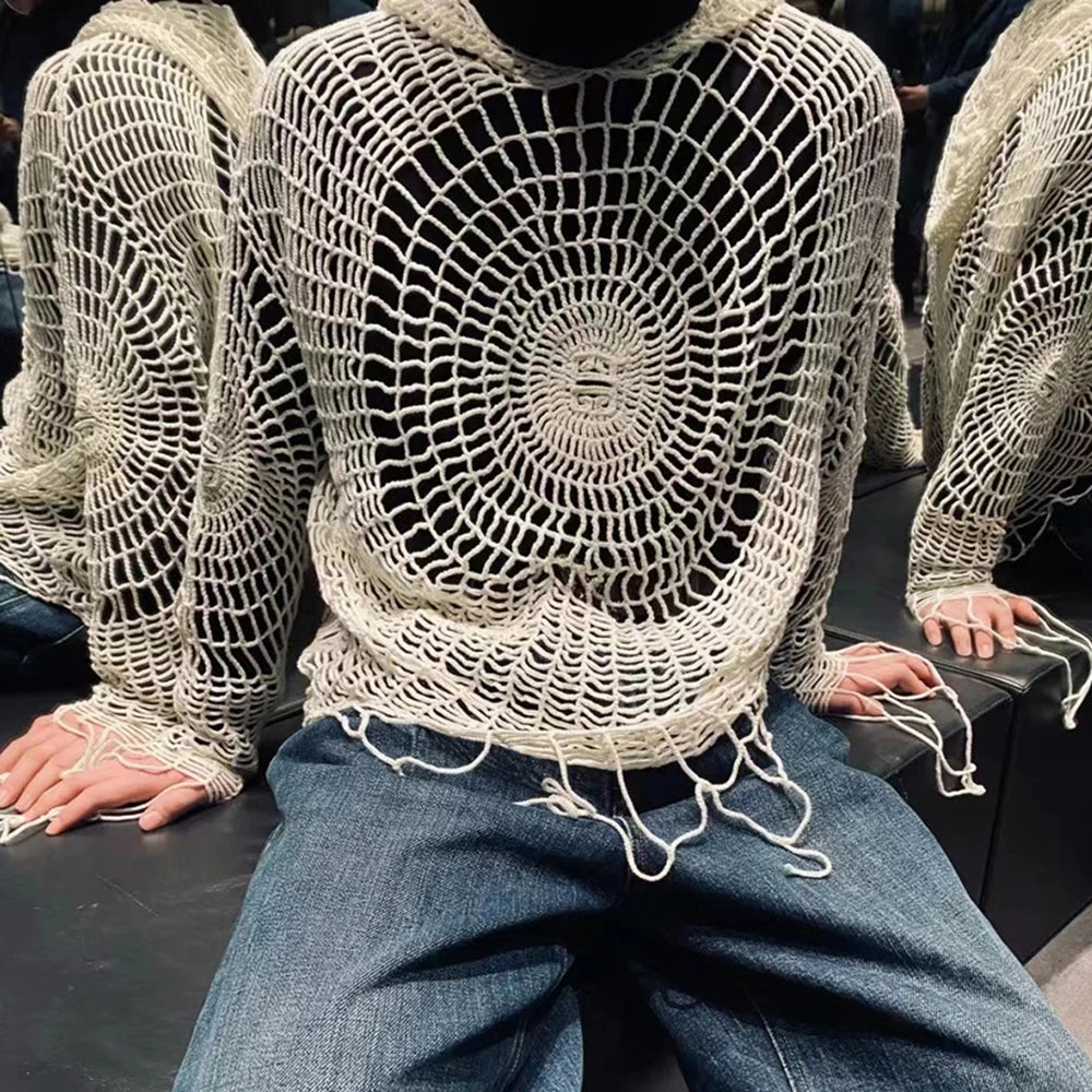 Spider Web Knit Hoodie