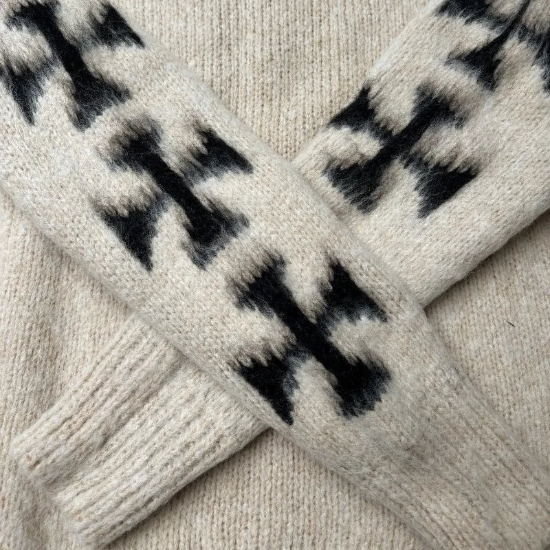 Vertical Cross Mohair Sweater