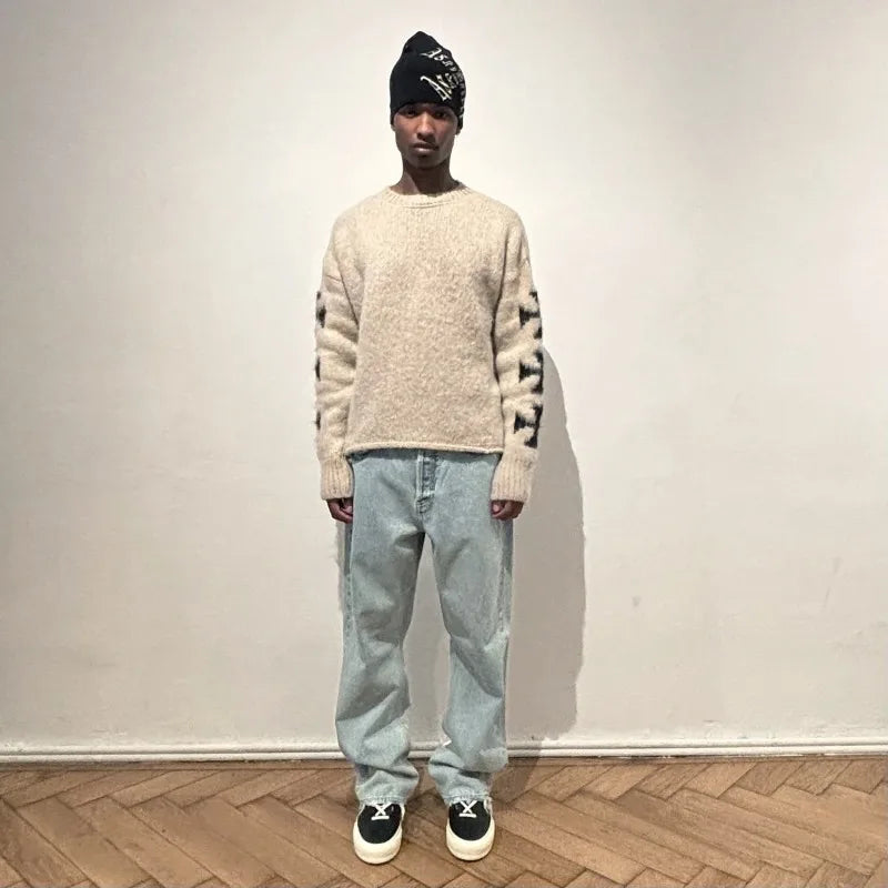 Vertical Cross Mohair Sweater