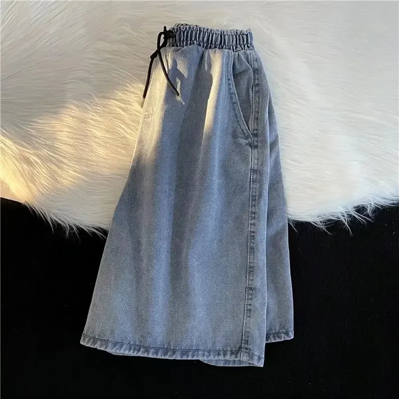 Long Vintage Denim Shorts