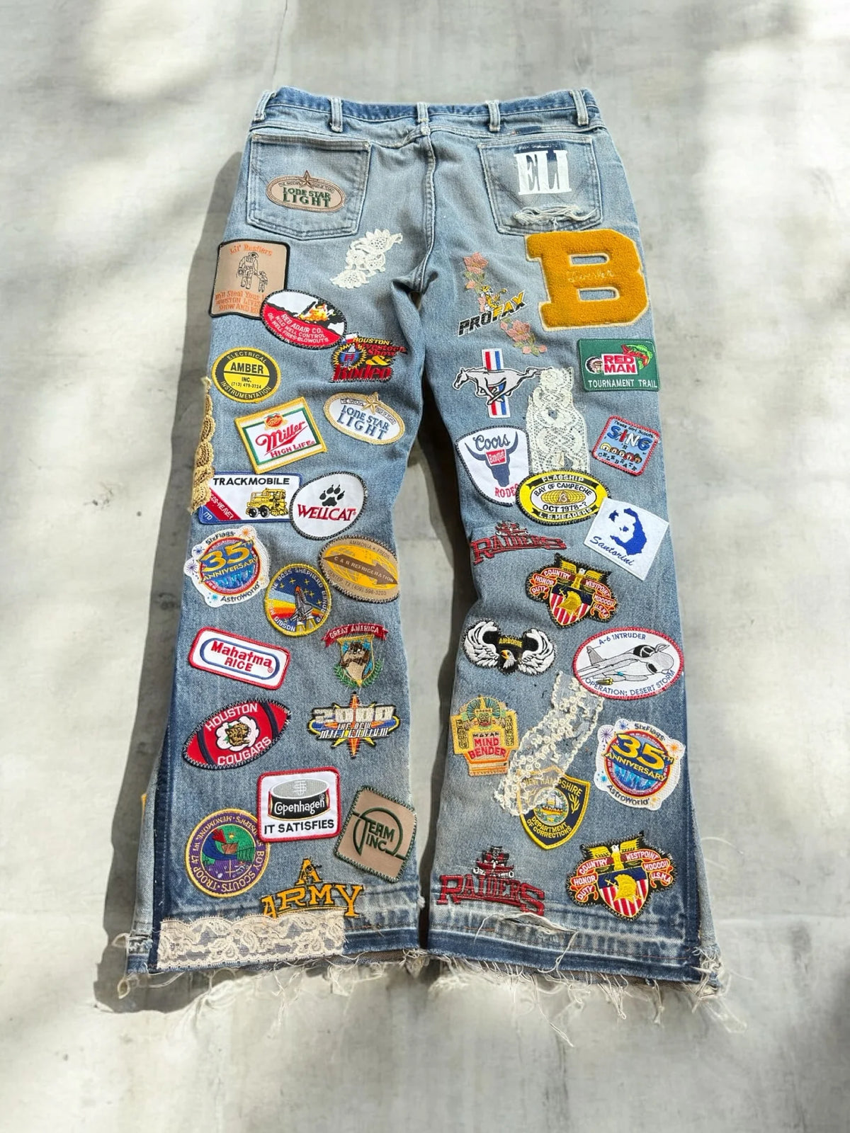 Eclectic Patchwork Badge Denim Jeans