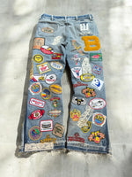 Eclectic Patchwork Badge Denim Jeans