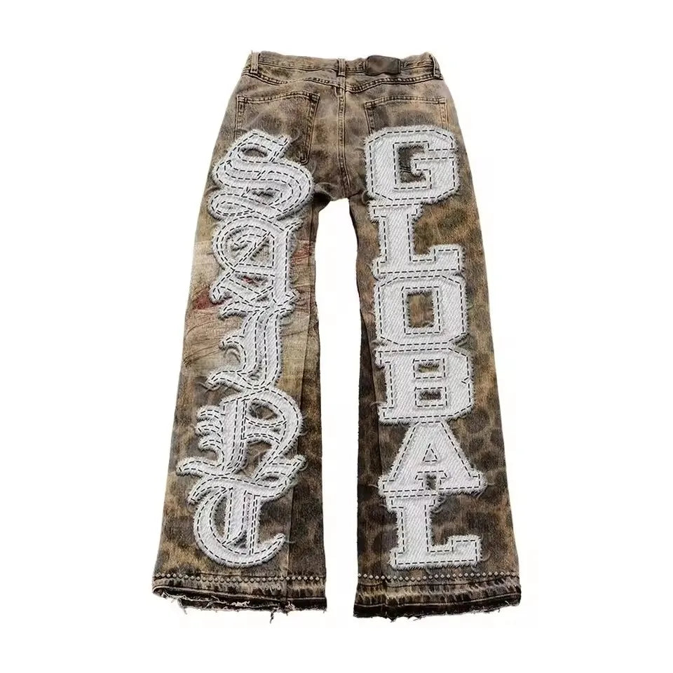 Saints Global Leopard Flared Jeans