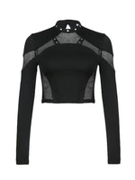 Gothic Mesh Long Sleeve Crop Top