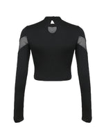 Gothic Mesh Long Sleeve Crop Top
