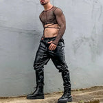 Fishnet Strap Crop Top