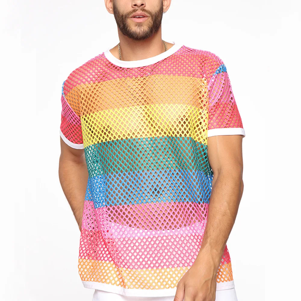 Fishnet Mesh Short Sleeve Shirt