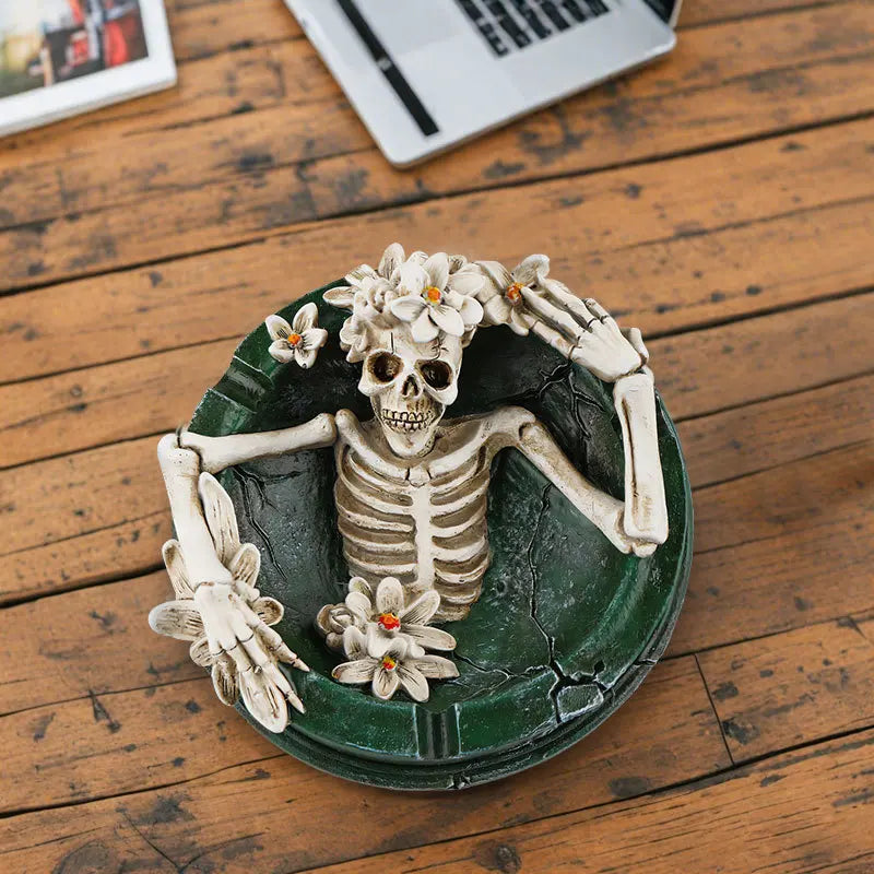 Floral Skeleton Decorative Ashtray