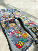 Eclectic Patchwork Badge Denim Jeans